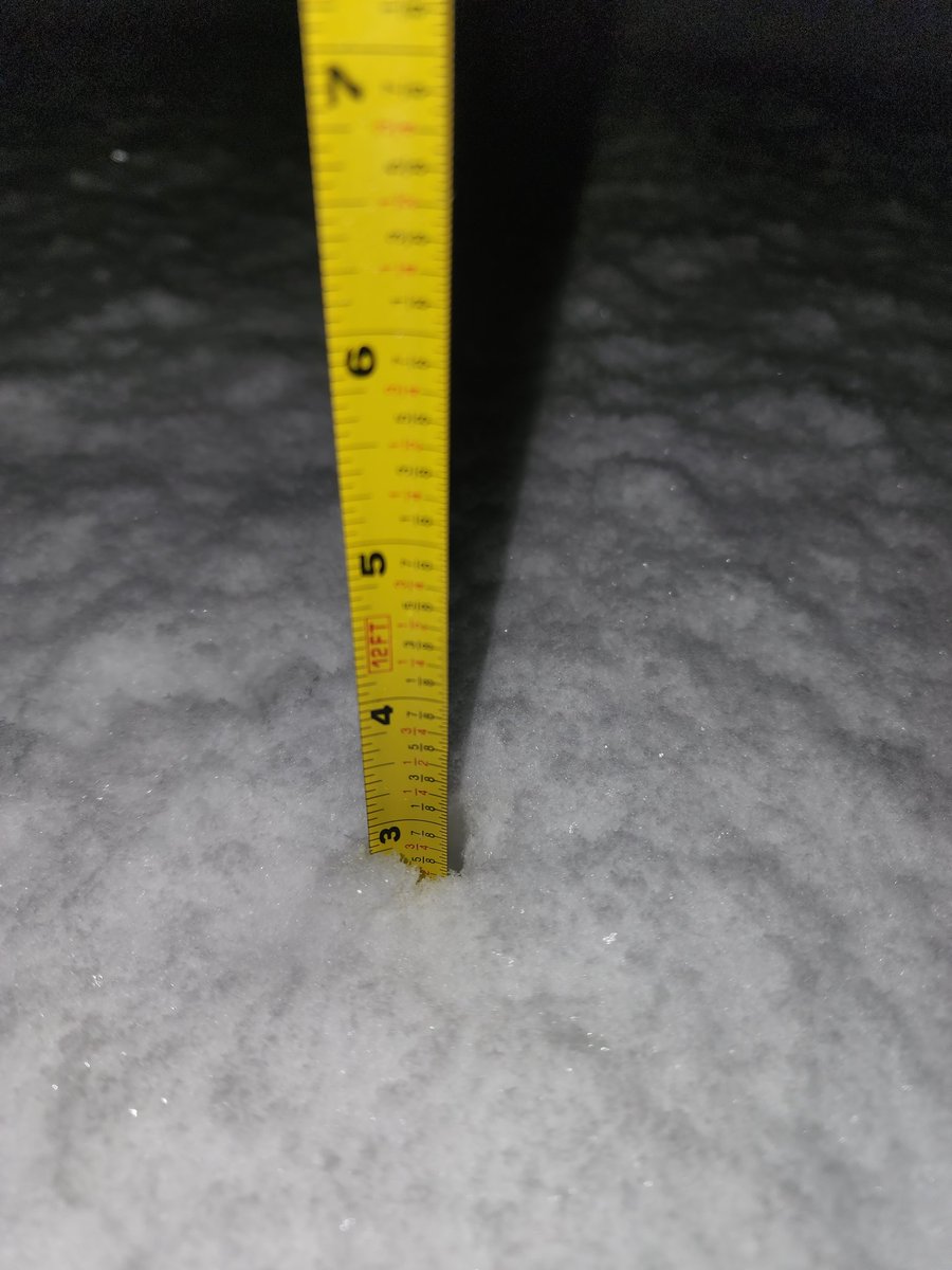 2230 update (85th/Meridian - Valley Center), approaching 3 inches and the snow is still falling. #kswx