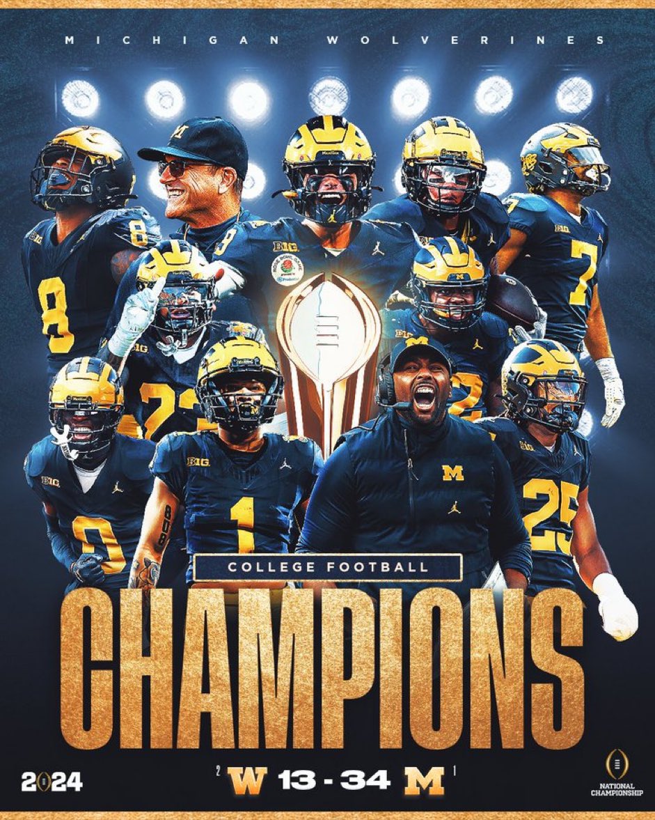 hypedreamsco's tweet photo. Michigan Wins The 2024  @NCAAFootball National Championship 🏆

Congrats @UMichFootball #GoBlue
#CFBPlayoff #CFBChampionship https://t.co/dCp5FzjTLR