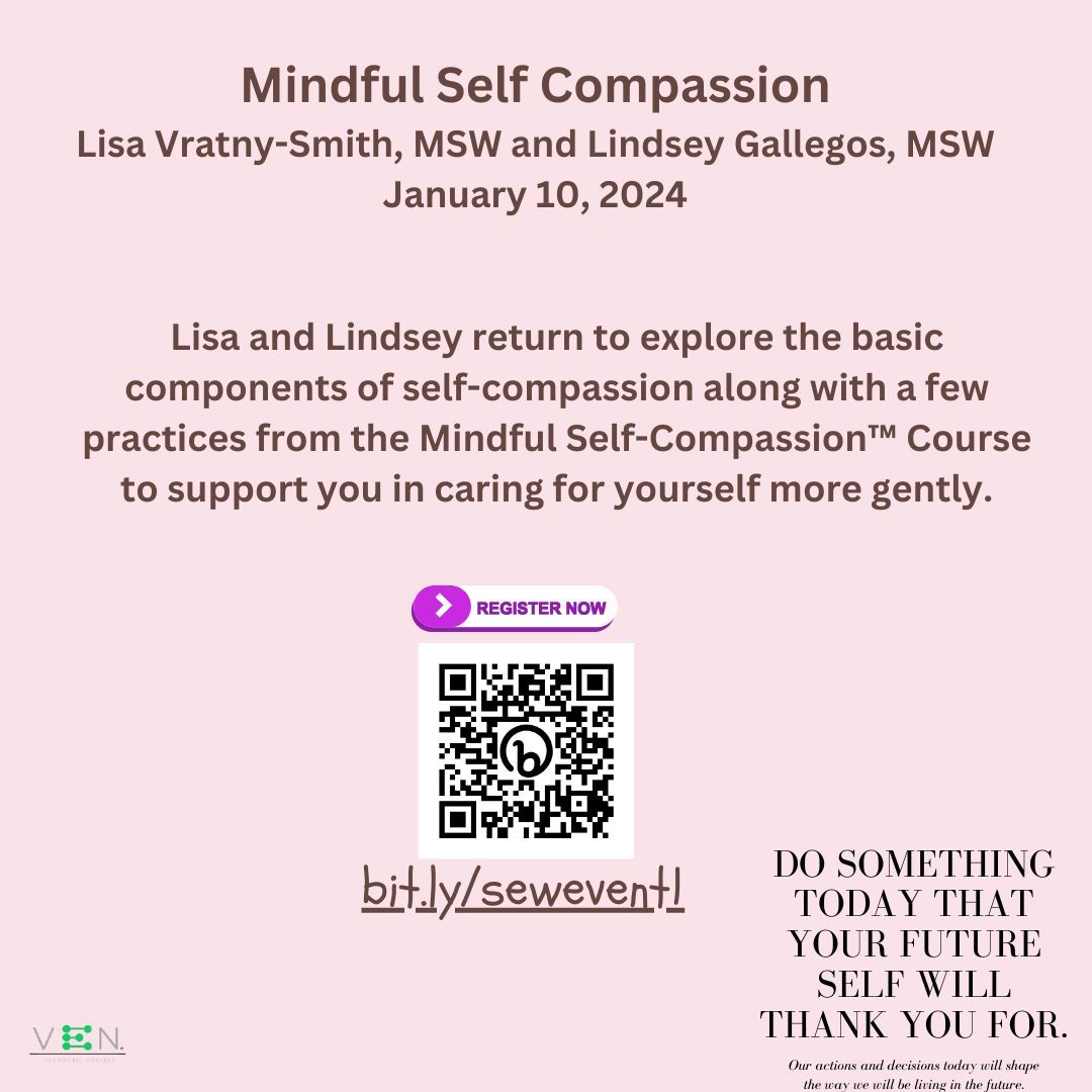 Did you know...Practicing self-compassion can also help to cultivate and enhance our compassion for others? Register today! buff.ly/3seDhYc
#sewevent #venforsocialworkers #self #compassion #wellness #socialworksupport #strategies #tips #continuingeducation #lcsw #msw #bsw