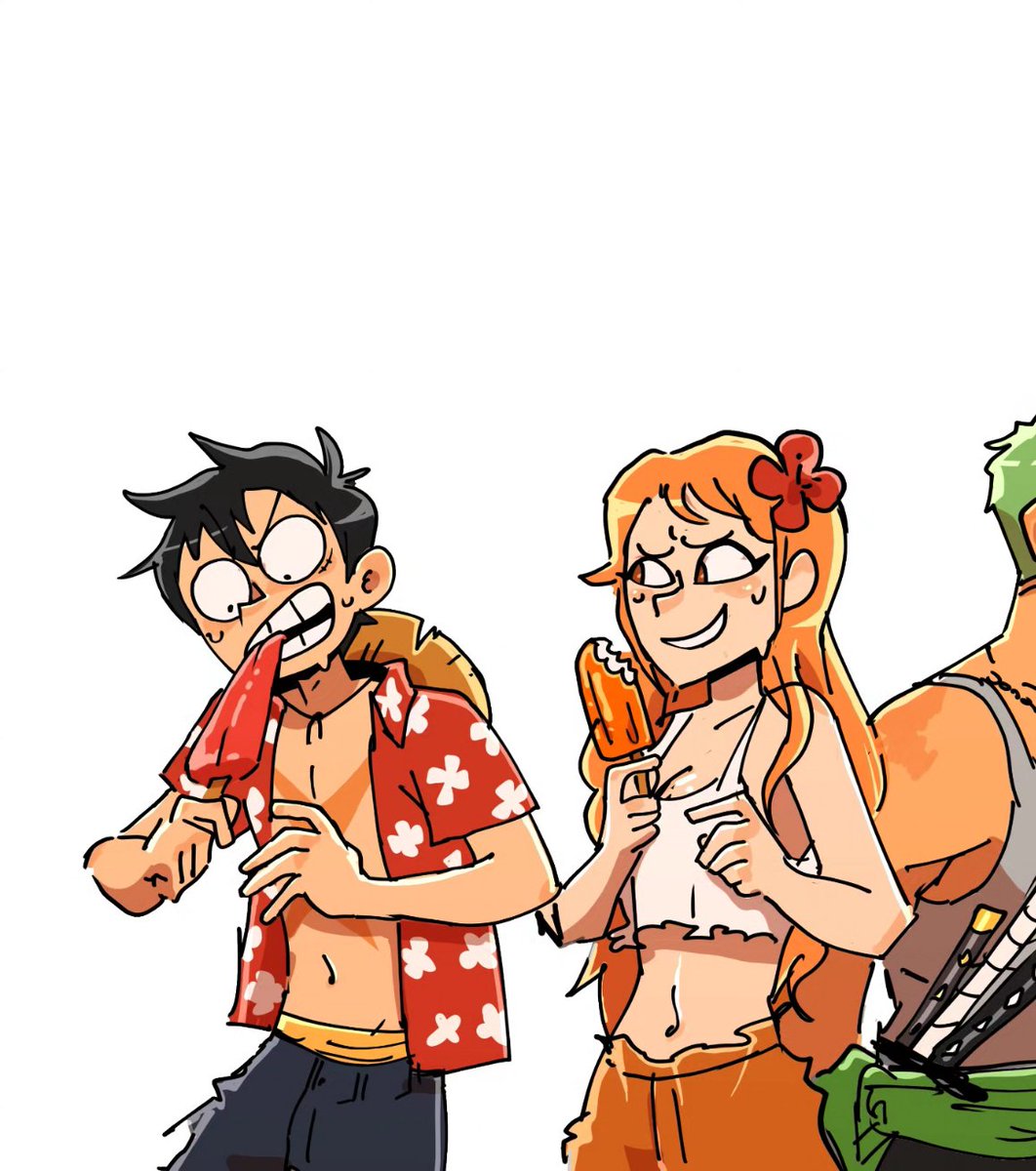 _frammu's tweet photo. Mugiwaras eating Chilean ice cream brands (1/4)

#onepiece #luffy #nami https://t.co/muGwXaLxtp