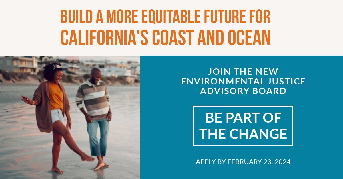 We partnered with @Betterworld_Grp to establish a new Environmental Justice Advisory Board! 🌊🌍💙 Community leaders representing #environmentaljustice and #tribal communities throughout California’s coastal & statewide regions are invited to apply! bit.ly/EJAB-CA