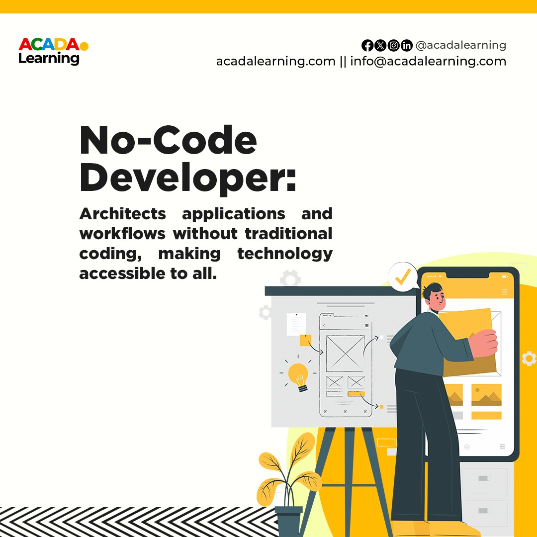 acadalearning's tweet photo. Coding might be everyone's nightmare 📷
You are not alone, the fear of computer coding and all that tech gibberish can be scary.
Here are some #Nocode roles in Tech you might love!!!
Sign up with Acada today!
#Acadalearning #acada #techrole #migratetocanada #technews #remotejobs https://t.co/urnyB4DicF