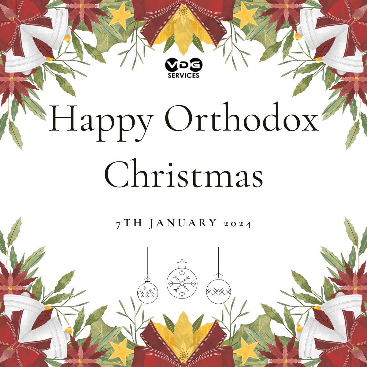 VDG would like to wish those who celebrated on Sunday a Happy Orthodox Christmas!

We hope your day was filled with joy and laughter, celebrating with loved ones on this festive occasion.
#VDGServices #OrthodoxChristmas