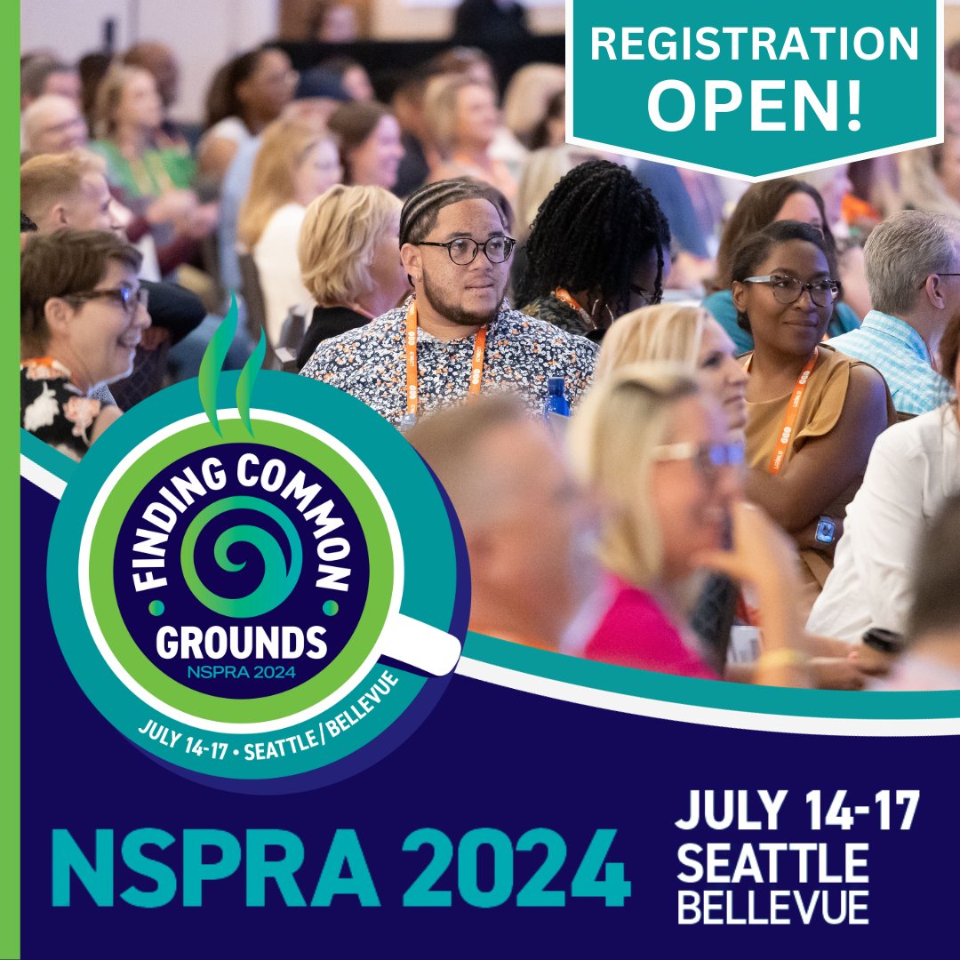 Registration for the #NSPRA2024 National Seminar is now open!

Join #schoolPR pros, superintendents &amp; education leaders for the largest school communications-focused professional development event in North America.

We can't wait to welcome you to Seattle! bit.ly/3RIuxlG