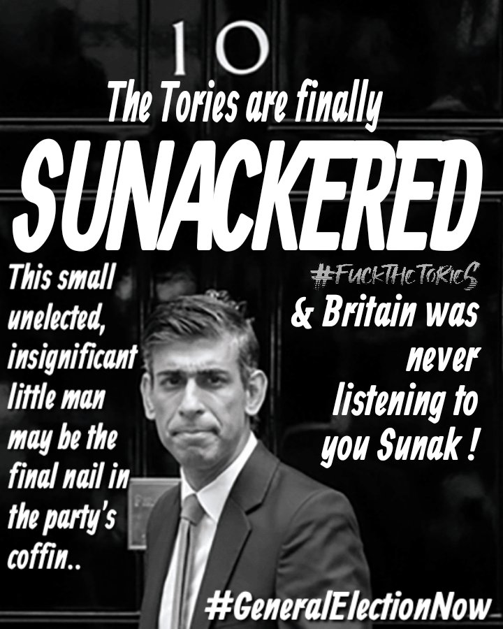 @GOV2UK Good Morning Midnight club 🙋 Up and at 'em 📣‼️
#ToriesOut551
#GeneralElectionN0W 
#TacticalVoting To Oust them #GetPRDone to keep them out .
#Sunackerd the end is near 
#PostmasterScandal
#ToryIncompetence
#JusticeForPostMasters
#RefugeesWelcome
#RwandaNotInMyName
#GazaGenocide