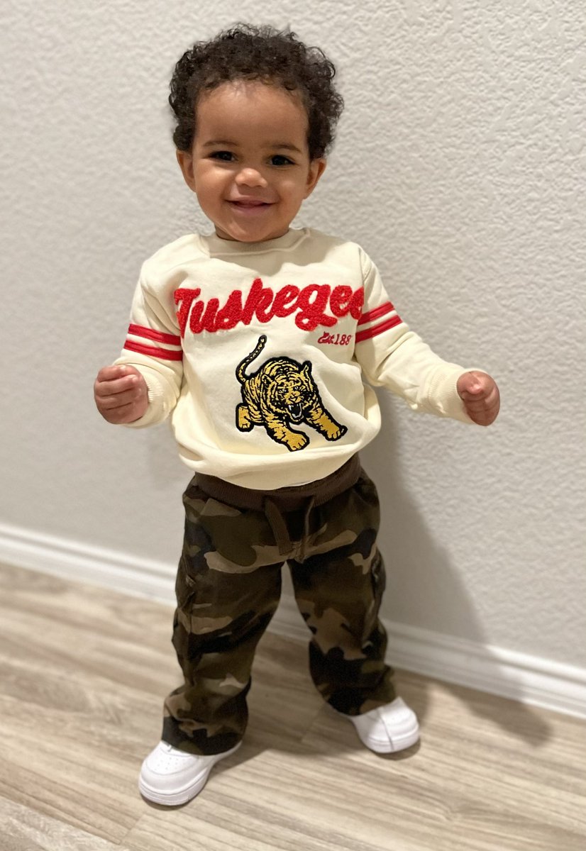 #Skegee you can now pre-order this for your babies in cream or black! Add the adult sweatshirt to your order and receive a discount on that sweatshirt automatically. #tuskegeeuniversity