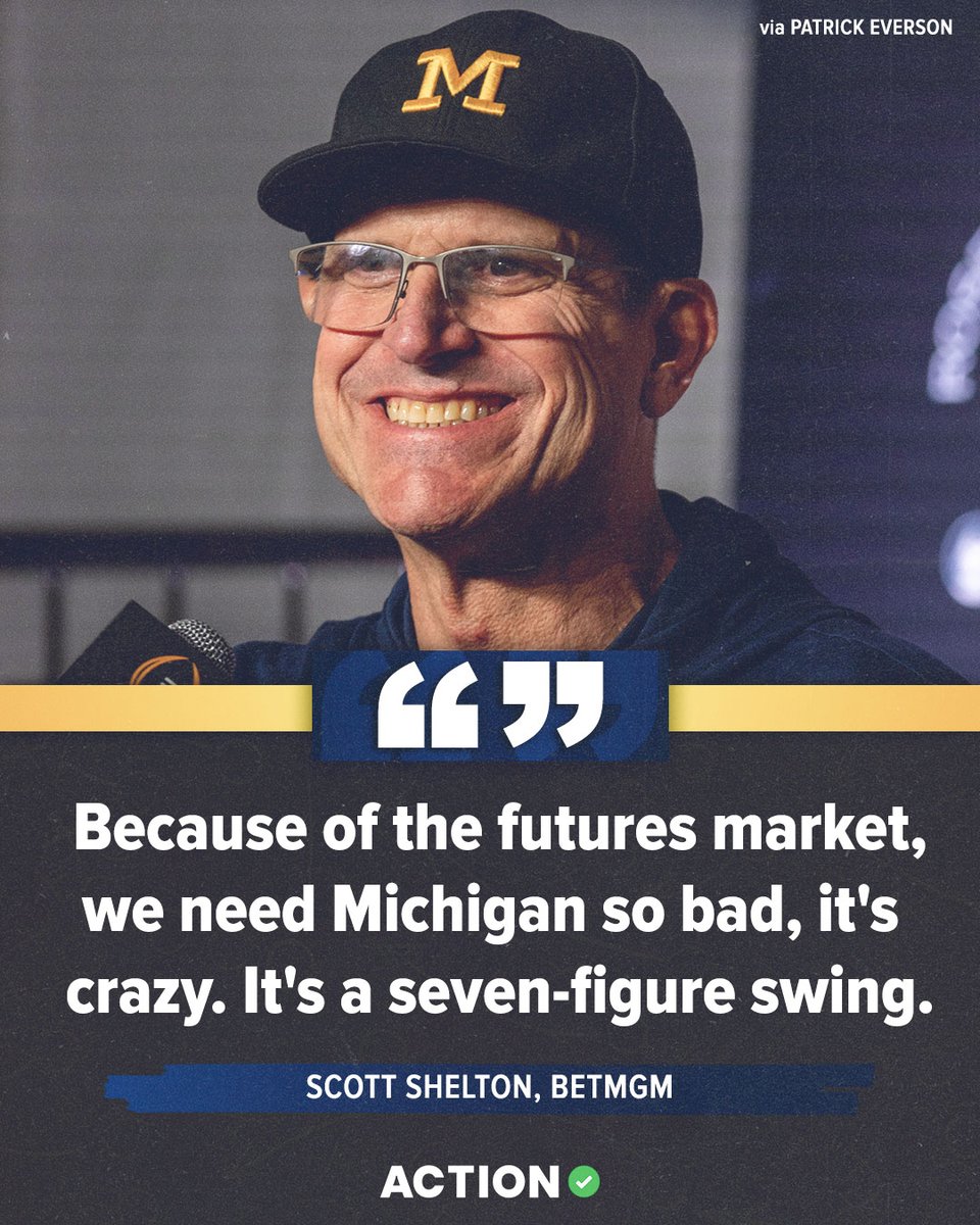 ActionNetworkHQ's tweet image. The sportsbooks need Michigan in a big way tonight 👀