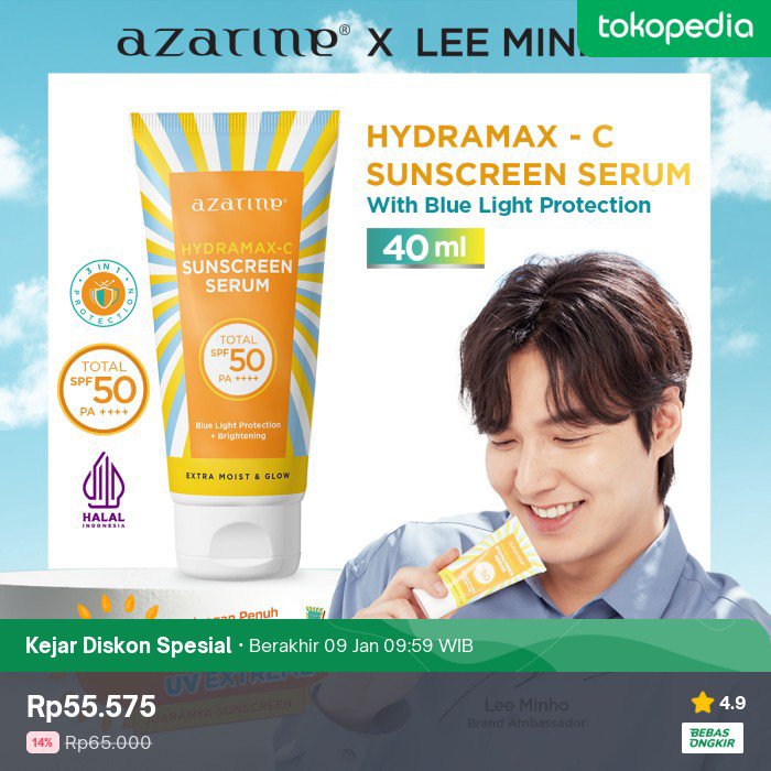 Ada diskon 14% nih jadi Rp55.575. Cek di Tokopedia, deh. Bentar lagi diskonnya berakhir, lho!

Diskon azarine sunscreen wts wtb
*Tambahan diskon 30% pake voc beli lokal 
tokopedia.link/EmcHxhrT1tb