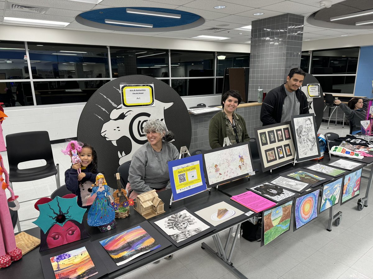 At the Clark HS Elective Fair with the art team! #nisdfinearts, #northsidefinearts #clarkart