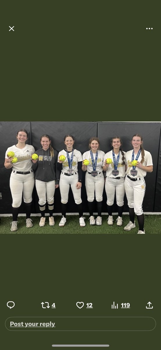Madisonrenee06's tweet photo. Had a great first weekend back on the field. I batted .666 with a home run and was ranked number 6 overall for hitting this weekend. 
@Coach_AndreaB @DubuqueSoftball https://t.co/SNGcdp6mMC