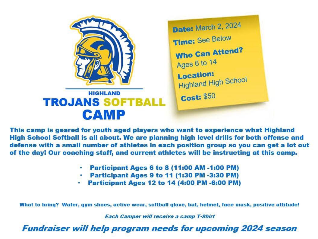 Highland Trojans Softball tweet media