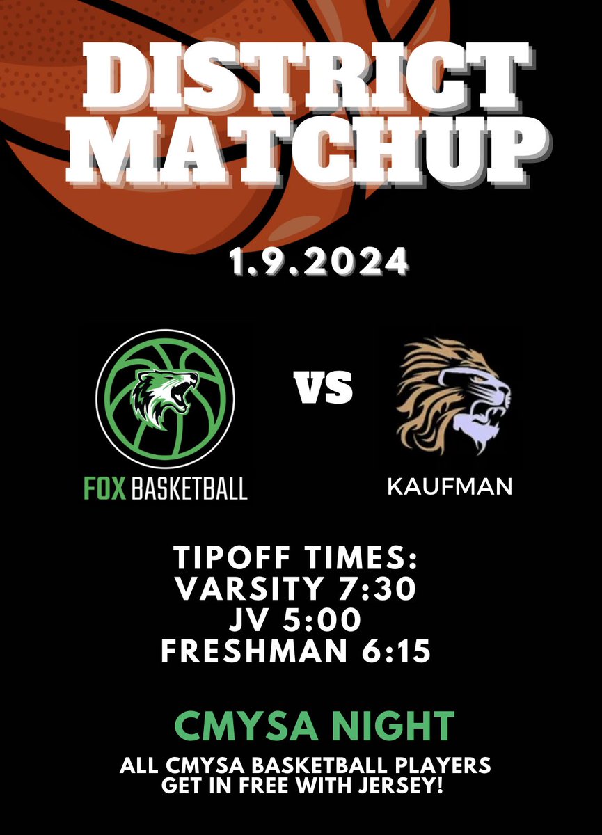 Caddo Mills Boys Fox Basketball (@cmfoxbasketball) on Twitter photo π¨Game Dayπ¨
π’ Caddo Mills Foxes
π Kaufman
π January 9th
β° Varsity 7:30pm
β° JV 5:00pm
β° 9th A 6:15pm
π Fox Den (Caddo Mills HS Gym)
π3049 FM 36 Caddo Mills TX
<a href="/CaddoClub/">Caddo Mills Athletic Booster Club</a> <a href="/CaddoMillsHS/">Caddo Mills HS</a> <a href="/FoxUnleash/">Caddo Mills Fox Athletics</a> <a href="/Tabchoops/">ππΌπ½πΎππ</a> <a href="/TexasHoopsGASO/">TexasHoops/GASO π</a> <a href="/PrepHoops/">Prep Hoops π</a> <a href="/CaddoMillsISD/">Caddo Mills ISD</a> π¨Game Dayπ¨
π’ Caddo Mills Foxes
π Kaufman
π January 9th
β° Varsity 7:30pm
β° JV 5:00pm
β° 9th A 6:15pm
π Fox Den (Caddo Mills HS Gym)
π3049 FM 36 Caddo Mills TX
<a href="/CaddoClub/">Caddo Mills Athletic Booster Club</a> <a href="/CaddoMillsHS/">Caddo Mills HS</a> <a href="/FoxUnleash/">Caddo Mills Fox Athletics</a> <a href="/Tabchoops/">ππΌπ½πΎππ</a> <a href="/TexasHoopsGASO/">TexasHoops/GASO π</a> <a href="/PrepHoops/">Prep Hoops π</a> <a href="/CaddoMillsISD/">Caddo Mills ISD</a>