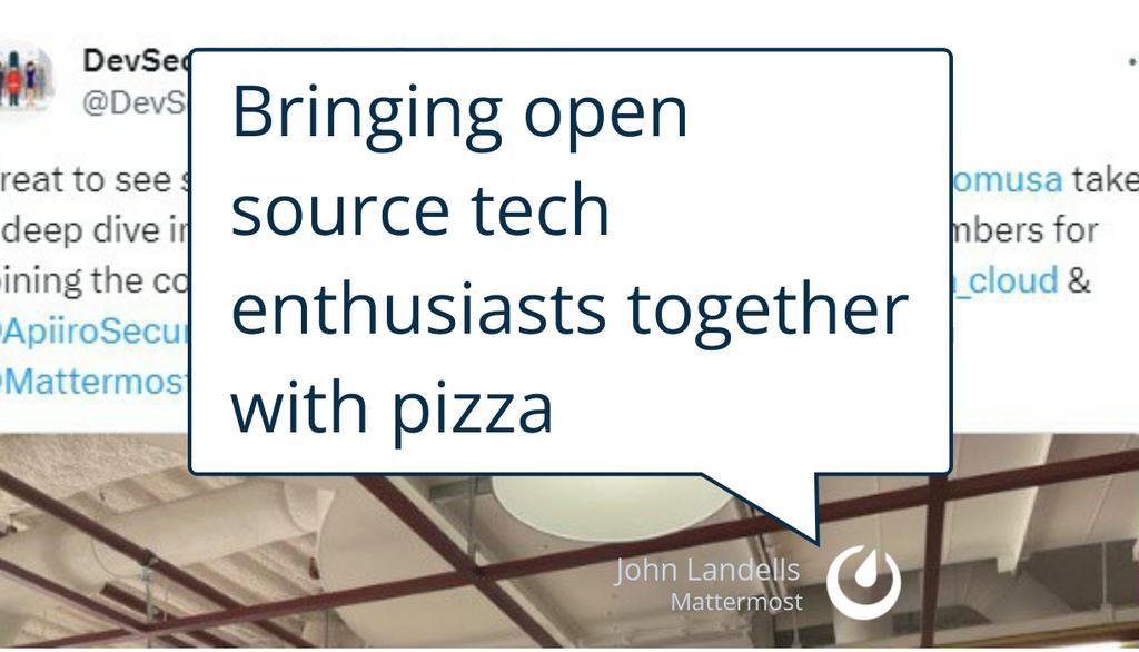 jlandells's tweet image. In June, DevSecOps London hosted a meetup, and we supplied the pizza.

Read more 👉 lttr.ai/AMh14

#Mattermost #OpenSourceProjects #GoogleioExtendedHackathon #DevsecopsLondonHosted
