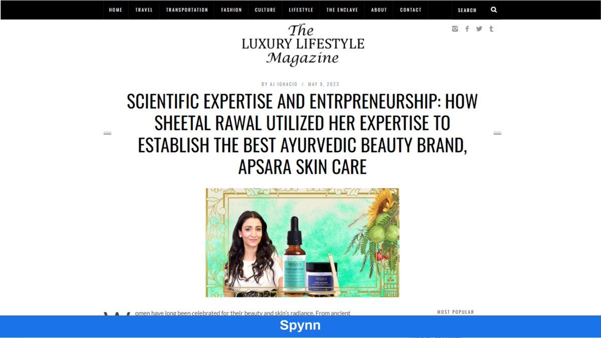 spynn_co's tweet image. Apsara Skin Care&apos;s success story, crafted by Spynn, is out! 

Discover how we spotlight brands. 

#SpynnCo