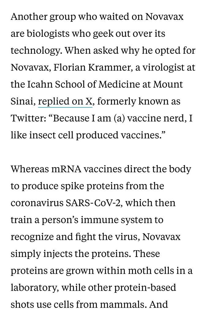 This was a little pearl @florian_krammer! I also really wanted to boost with novavax but they didn't let me so I got another mRNA. Does that still make me a vaccine nerd too? I'm definitely eagerly awaiting an intranasal booster.