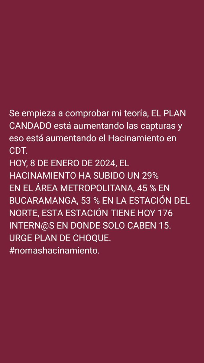 Lo he venido diciendo, MÁS CAPTURAS, MÁS HACINAMIENTO.