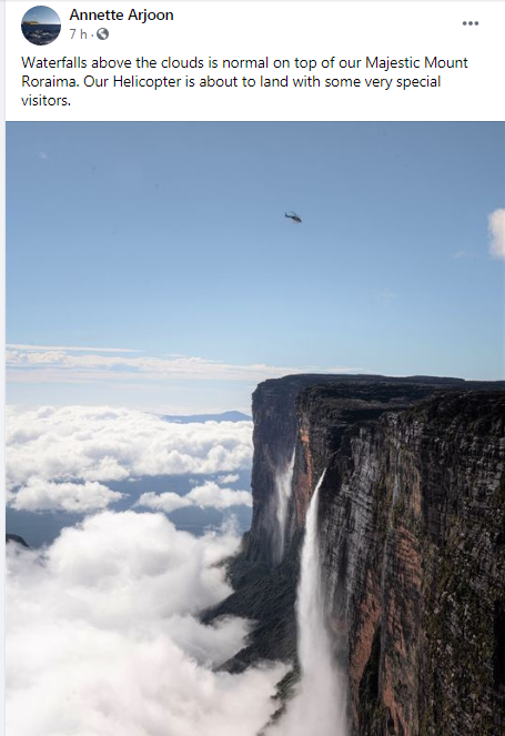 AntroCanal's tweet photo. #UnDiaComoHoy Guyana ofrece servicios de visitas guiadas al Tepuy Roraima sin autorización alguna de Venezuela ya que indican que "la proa" del mencionado Tepuy les pertenece #8Ene 2021 #MiMapa 

#esequiboesvenezuela https://t.co/9dyJGYyQ6h