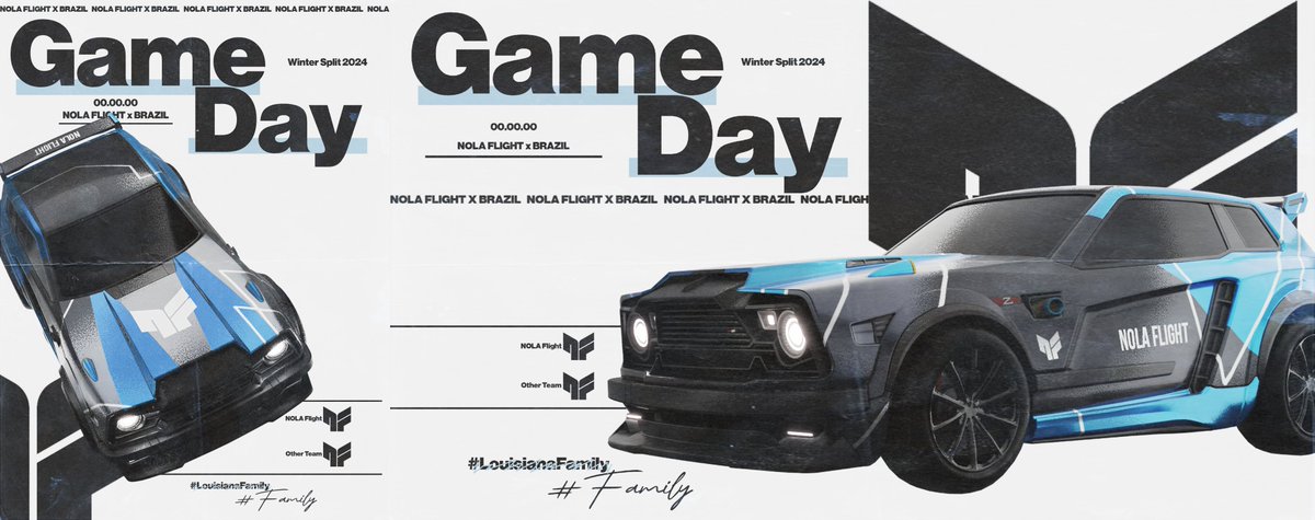 NOLA Flight RLCS Visual Identity

Winter Split Game Day Templates → <a href="/NolaFlightGG/">NOLA FLIGHT</a> 

Swiss Design and Rocket League come together to create what is likely my favorite Visual Identity I've designed thus far!

❤️+♻️All Support Appreciated!🙏(We are almost at 500 followers!)