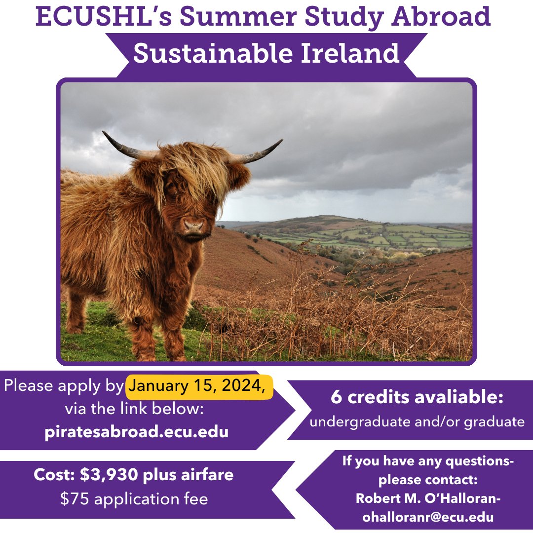 Check this out!!🚨🏴‍☠️

Update: #ECUSHL is going to Ireland and we have moved our application due date! Make sure you use the url in our post and get your application in today!!✈️💜