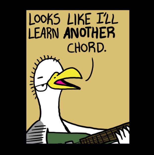 'New Chord'
#Gulls #gullscomic #seagulls #comic #cartoon #lol #newyearresolutions #HappyNewYear2024 #heavymetal