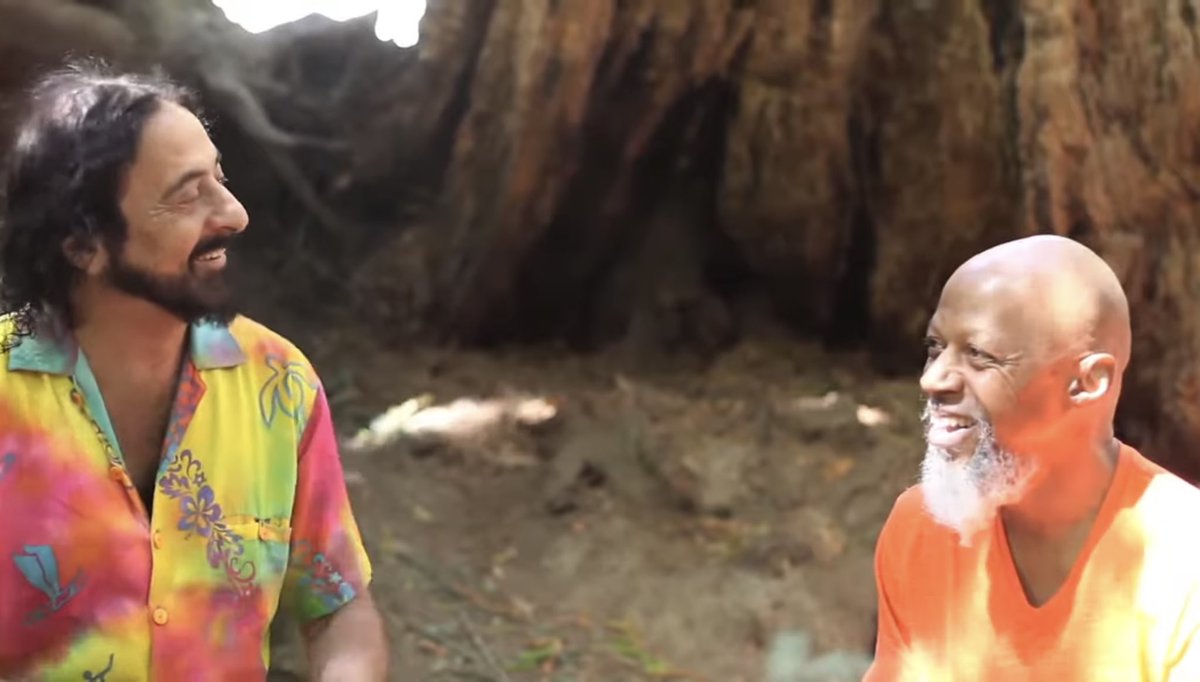 Watch our mini doc where new age musical legends Laraaji (<a href="/edwardlgordon/">LARAAJI</a>) and lasos met for the first time and discussed the nature of reality with DJ Carlos Nino in a ring of old growth Redwoods in Marin County, California. youtu.be/QsdAp3OpJrc?si…