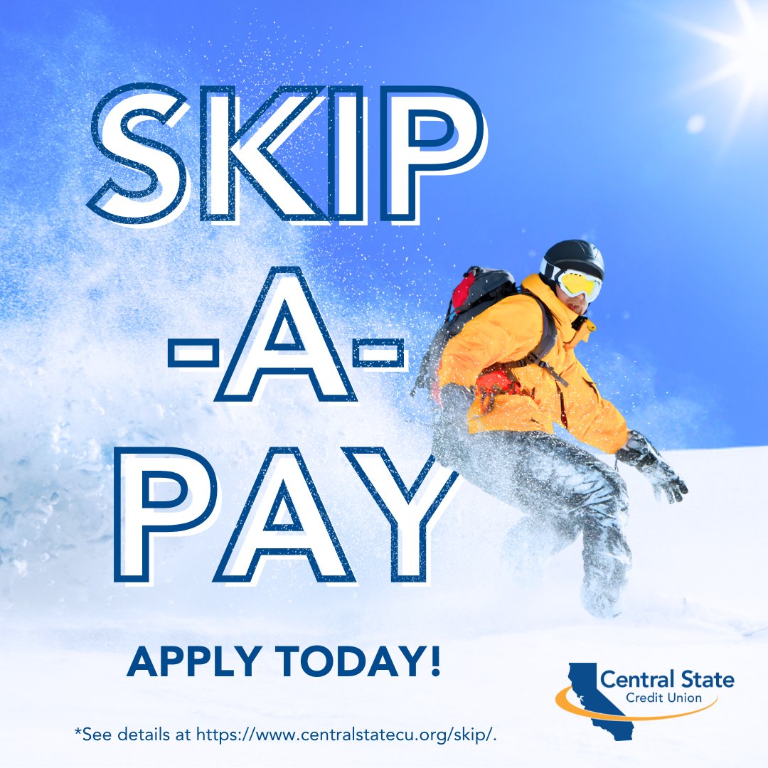 CentralStateCU's tweet image. If the holidays have taken a toll on your budget, our Skip-A-Pay program may be able to offer relief! Members with eligible CSCU loans can request to defer their Jan. loan payment to hang onto some extra cash.*  Learn more! &amp;gt;&amp;gt; centralstatecu.org/skip/
#memberperk #personalfinance