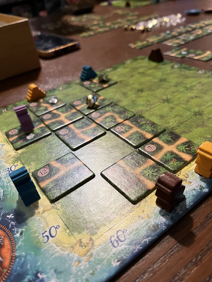 Have you played Karuba by Haba Games? 

This is a family favourite. It’s easy to play, plays fast and is interesting seeing the different paths players create. 

Who will be the first player to get their dudes into the temples?