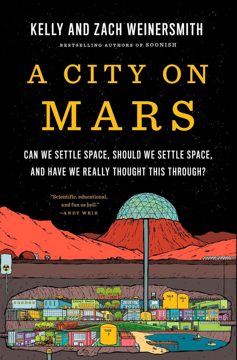 doctorow's tweet photo. In *A City On Mars,* biologist @FuSchmu and cartoonist @ZachWeiner set out to investigate governance challenges of space settlements. Instead, they discovered humans aren't be settling space for a *long* time, so they wrote a book about that:

https://t.co/aKmtAqyuBt

1/ https://t.co/wlfG6TzBl9