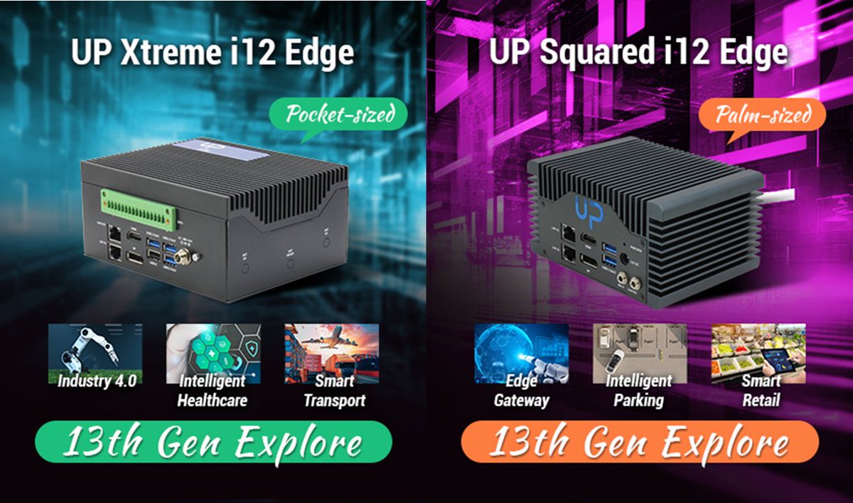 AAEON's tweet photo. Pushing the boundaries of performance with the #13thGen @intel Core platform, the UP Squared and UP Xtreme take advantage of up to 14 cores and 20 threads, faster multi-thread performance, and faster CPU image classification.
Get started! https://t.co/tg6Jhee33j https://t.co/gCNeiSslAf