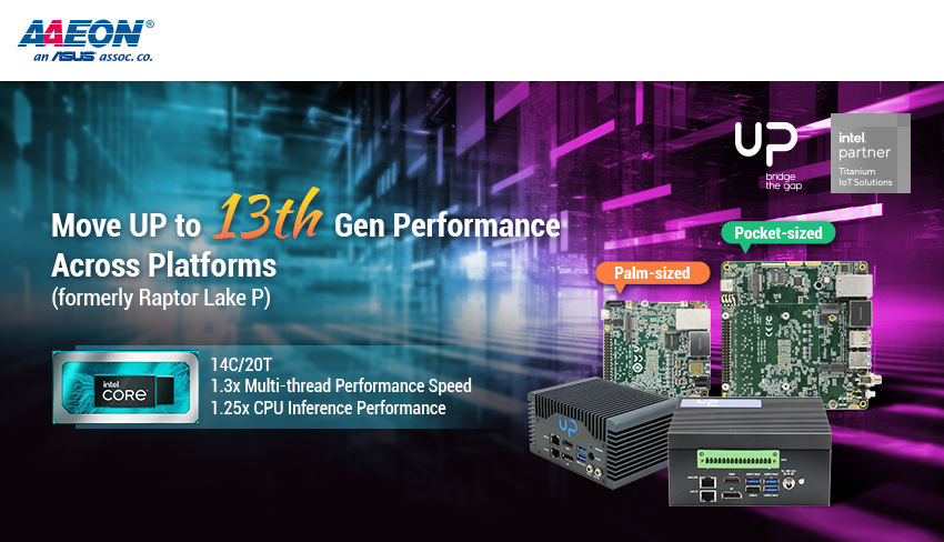 AAEON's tweet photo. Pushing the boundaries of performance with the #13thGen @intel Core platform, the UP Squared and UP Xtreme take advantage of up to 14 cores and 20 threads, faster multi-thread performance, and faster CPU image classification.
Get started! https://t.co/tg6Jhee33j https://t.co/gCNeiSslAf