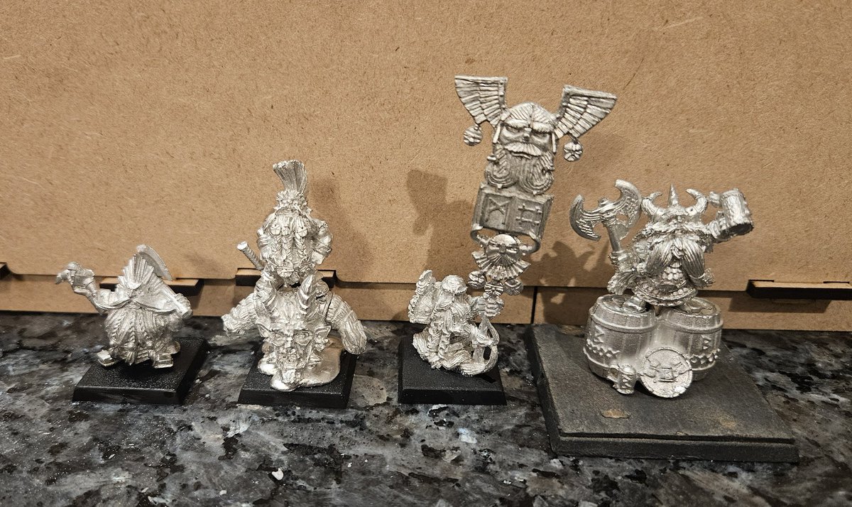 Dwarf commanders getting ready for The Old World! *I know Bugman and Grombrindal probably aren't around yet in the timeline, but I'll use them to represent my characters. #WarhammerCommunity #WarhammerTheOldWorld