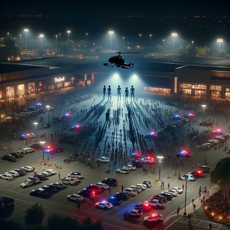 EarthyBalance's tweet image. 🚨 Breaking: Unexplained phenomena at Miami Mall! Reports of 10-foot 'beings' and a fleet of police cars have taken social media by storm. What's going on? #MiamiMallMystery #AlienSighting 🛸✨

Witnesses describe the visitors as towering figures amidst a spectacle of lights and…