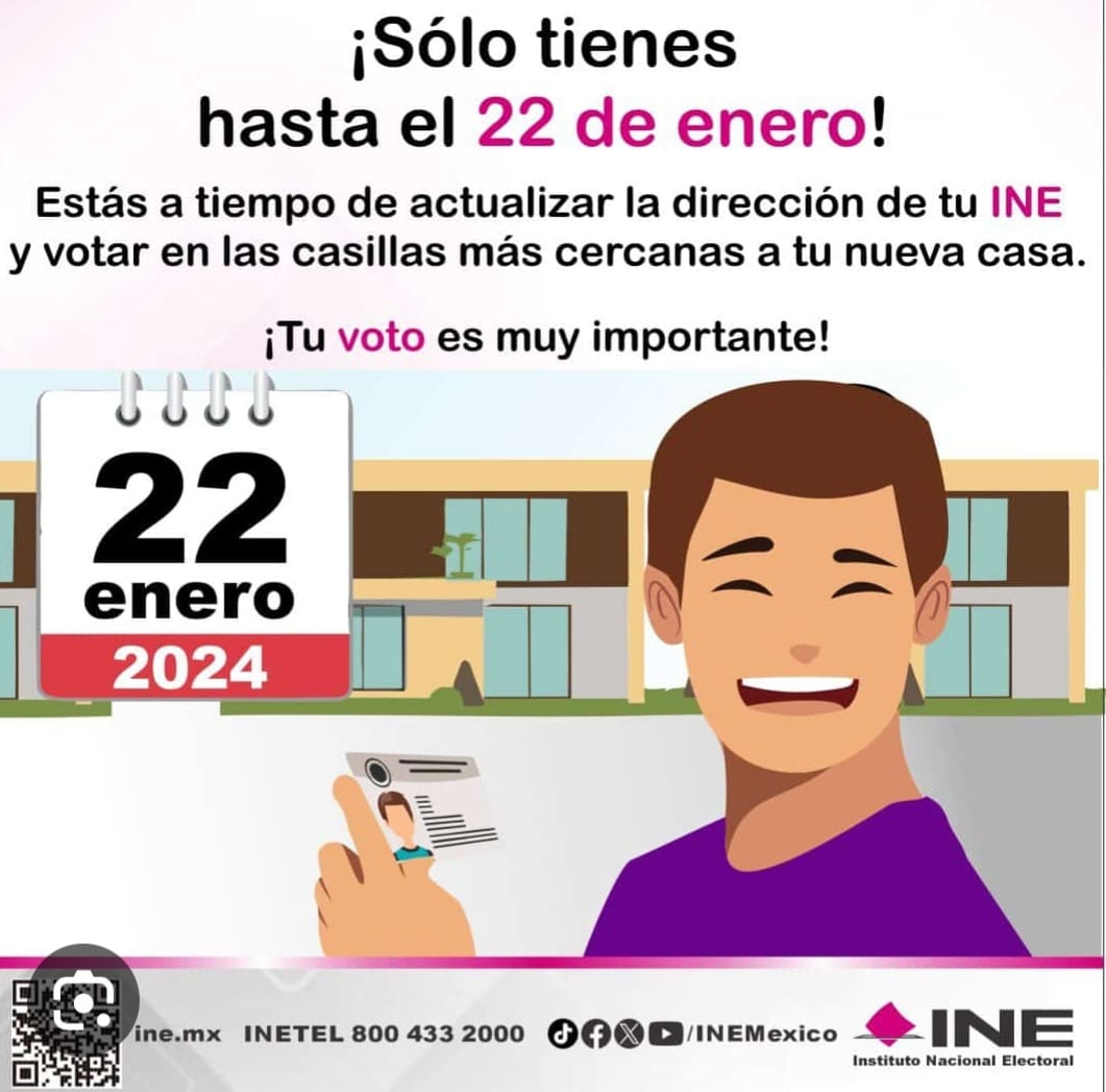 EdomexMision's tweet photo. Tienes hasta el 22 de enero, que no se te pase la fecha para tramitar o renovar tu #INE https://t.co/S0zlAXsUIX