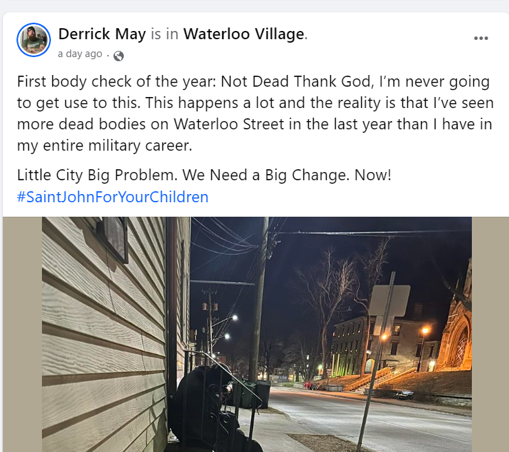 SCMcillwraith's tweet photo. #operationfeed #saintjohnhomeless death https://t.co/QhOUOkbAYG