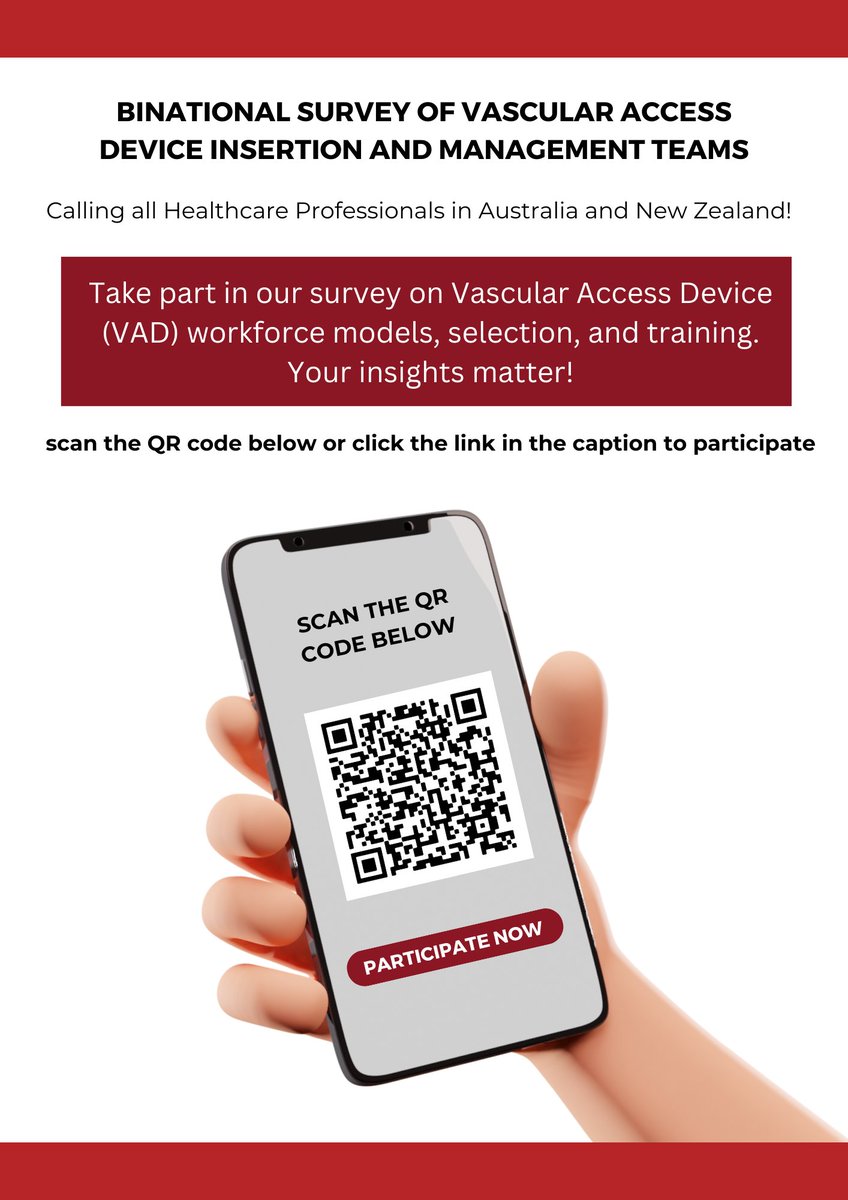 AVATAR Group (@avatar_grp) on Twitter photo Healthcare Professionals in Australia and New Zealand, your expertise matters!
Your insights can improve patient outcomes.
Participate Now: bit.ly/vat-survey
Survey Open Until January 31, 2024.
<a href="/ACIPC/">ACIPC</a> @acn_tweet <a href="/AVASociety/">AustVASociety</a> <a href="/_IVNNZ/">Intravenous Nursing New Zealand</a> <a href="/qldhealth/">Queensland Health</a> Healthcare Professionals in Australia and New Zealand, your expertise matters!
Your insights can improve patient outcomes.
Participate Now: bit.ly/vat-survey
Survey Open Until January 31, 2024.
<a href="/ACIPC/">ACIPC</a> @acn_tweet <a href="/AVASociety/">AustVASociety</a> <a href="/_IVNNZ/">Intravenous Nursing New Zealand</a> <a href="/qldhealth/">Queensland Health</a>