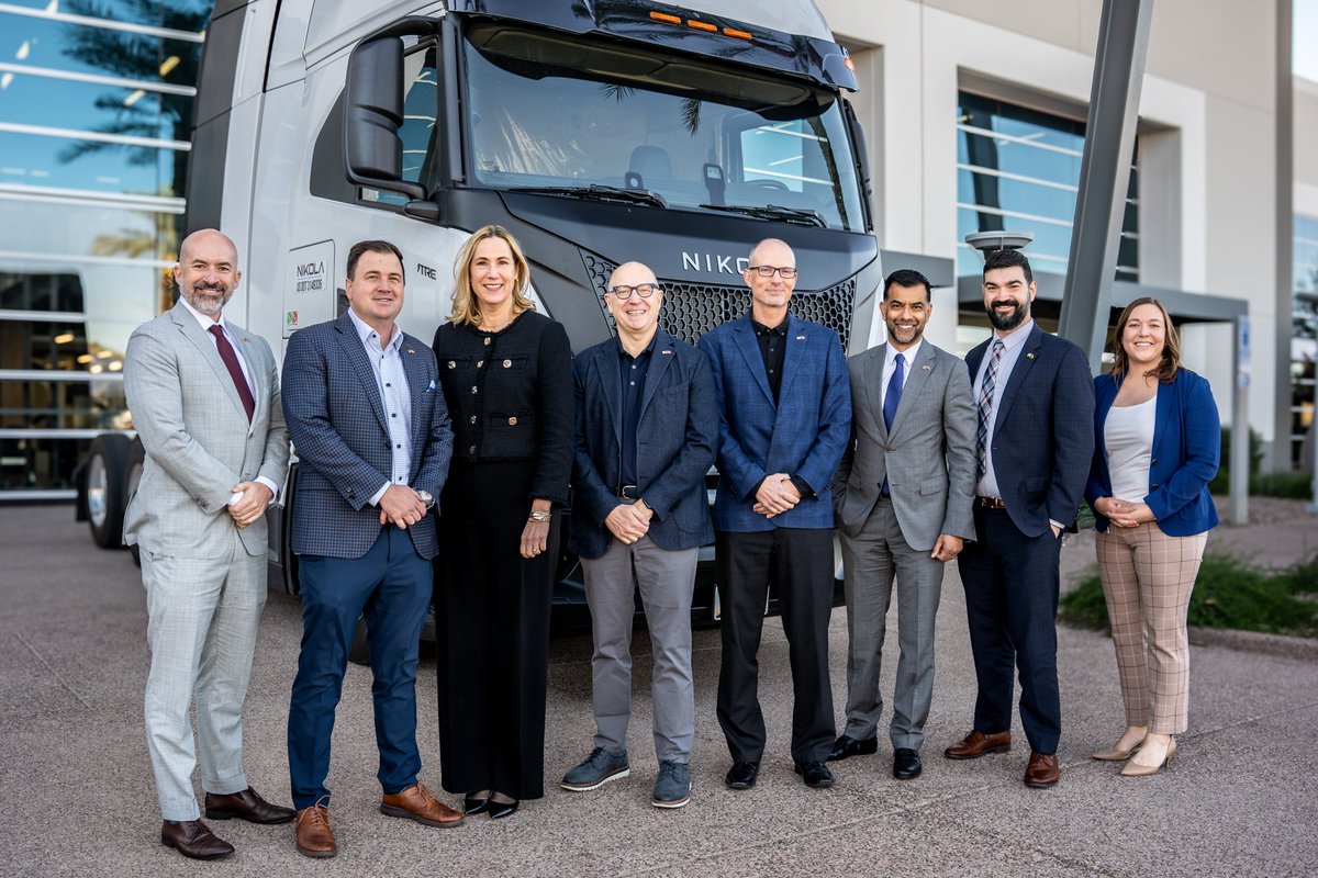nikolamotor's tweet photo. We are honored to have hosted @KirstenHillmanA and members of @CanCGLA at Nikola's headquarters today! Our team is grateful for the opportunity to showcase our advanced hydrogen fuel cell electric vehicle technology and our plans for accelerating the decarbonization of transportation in Canada.
#FollowNone