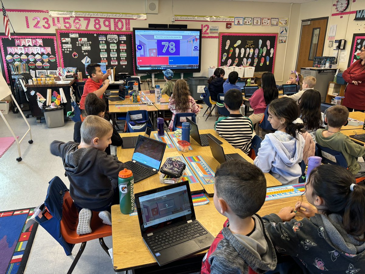 Students were engaged in today’s math review as we played a fun game of Kahoot!