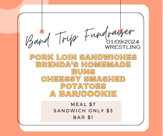 We'll see what Mother Nature has to say about it, but the JCC wrestling team has an important dual with Section 3A foe TMBWWG scheduled tomorrow night and there's also a fund-raising meal for the band on the docket.