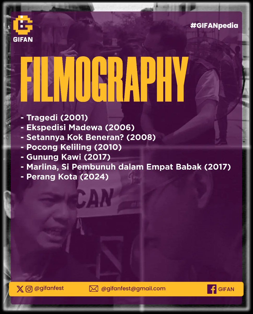 gifanfest's tweet photo. Selamat ulang tahun Indra Birowo.
#gifanpedia #indrabirowo #actor #actors #film #filmography #horror #action #animation #gifan #gifanfest #filmfestival #festival https://t.co/jURywxz53M