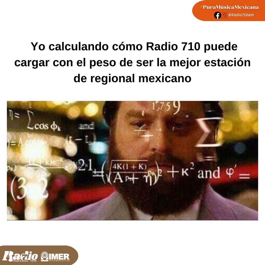 ¡Por un año más acompañándote con la mejor música mexicana! 🎊🎊🎼

Escúchanos en nuestra frecuencia 710 AM y también en línea: 👉bit.ly/3xUpdTF
.
.
#MartesDeHumor #Meme #PuraMúsicaMéxicana #Radio710AM