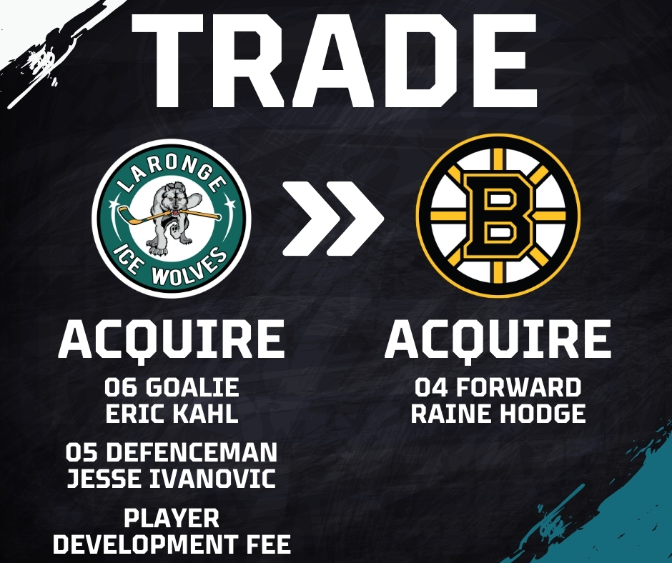 NEWS: We have completed a trade with the <a href="/estevanbruins/">Eagle Sky Estevan Bruins</a>. 

Welcome to La Ronge, Eric and Jesse! We'd like to wish Raine all the best with his new club. 

#SJHL l #LaRonge