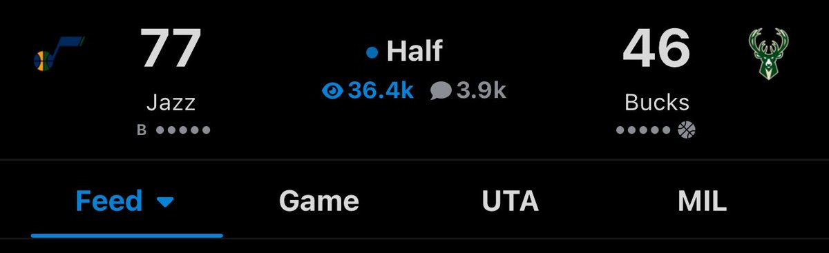 The Bucks are down 31 points to the Jazz at the HALF.

What in the world…