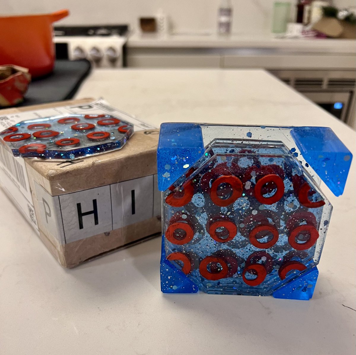 #secretjunta just arrived! i can’t find you on here but thank you SO much for these awesome handmade glitter ⭕️ coasters!! 

and huge thanks to <a href="/phishtwibe/">#Twibe</a> for organizing another incredible year ♥️