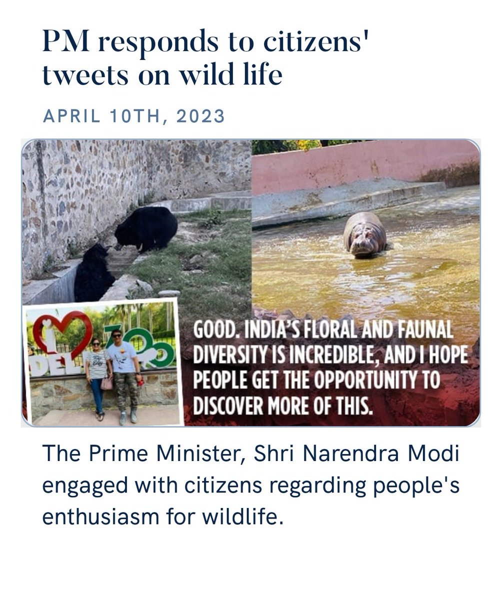 SanotoshT's tweet photo. PM responds to citizens' tweets on wild life
https://t.co/hBzuPVZpFe via NaMo App https://t.co/JKYXdYPzzI