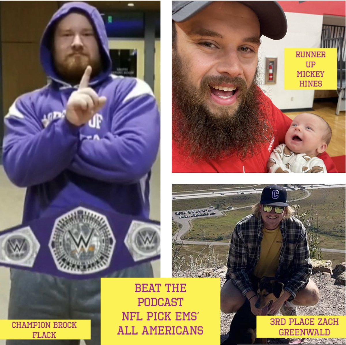 MickeyZizzy's tweet photo. Since champions are being crowned tonight, Newcomer Brock Flack is this years Pick Ems’ Champion! 🏆
Intense race down the stretch and it is well deserved! 
Here are the final standings of BTP!💥
Thanks to all who participated and making it another succesful year🙏🏼 https://t.co/pJa5b8j67q