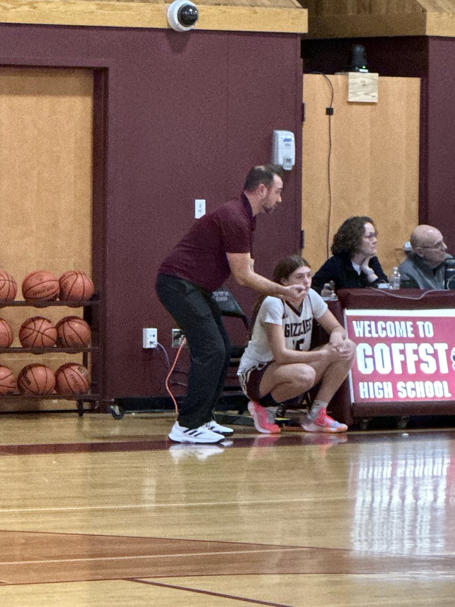 Coach Largy playing the “got your nose” game with Penny Annis during 2nd half play of tonight’s game vs Concord.