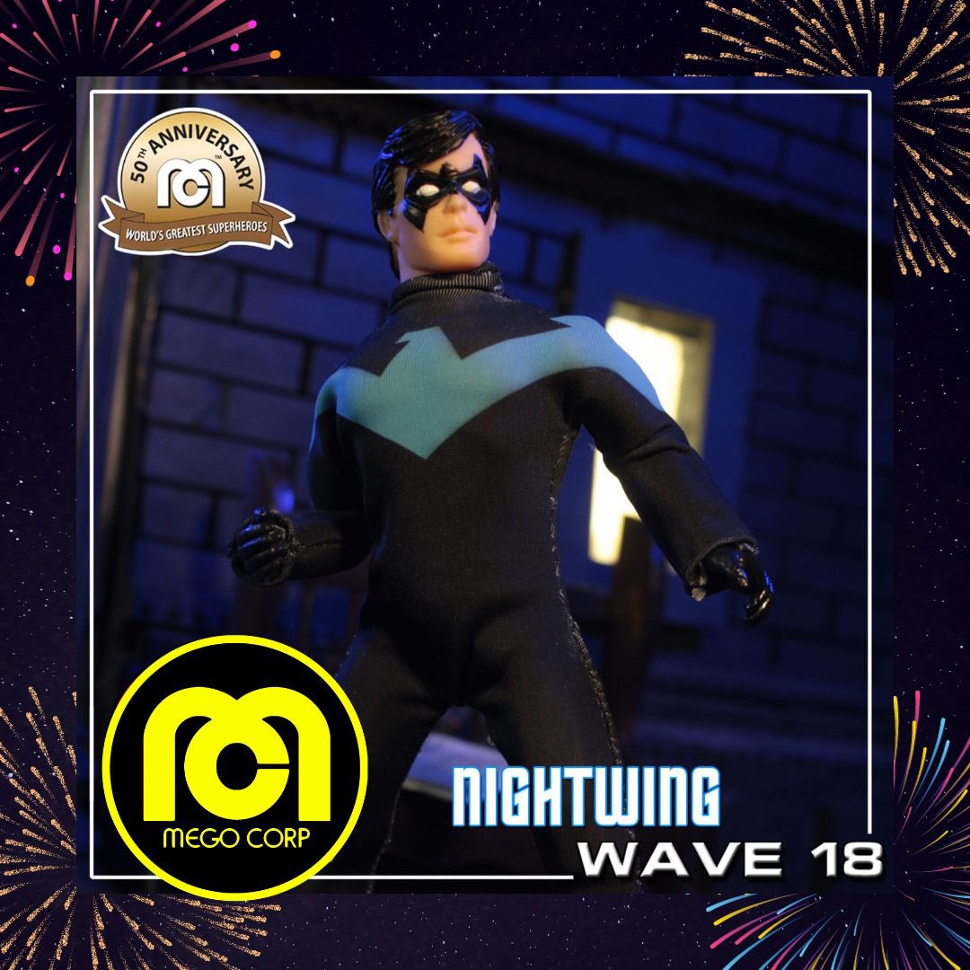 The new year is bringing us Mego Wave 18 - set to arrive in the 1st quarter. Nightwing will be making his Mego WGSH debut! #MakeMineMego #KeepitRetro @MegoMuseum @totaltoyrecon @toysthatmadeus @toyshiz @tweetmesohard @lZakkWyldeBLS