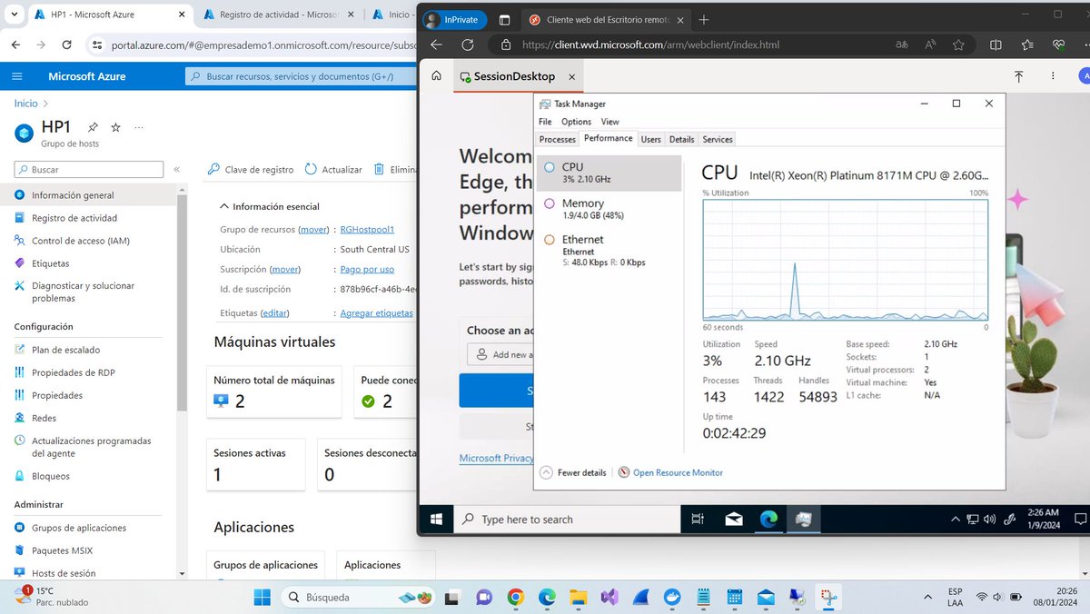 Escritorios virtuales con Azure Virtual Desktop Host pool + Windows Server AD + Entra ID Connect
¿Quieren monologo?
#Azure #AzureMVP #AzureVirtualDesktop