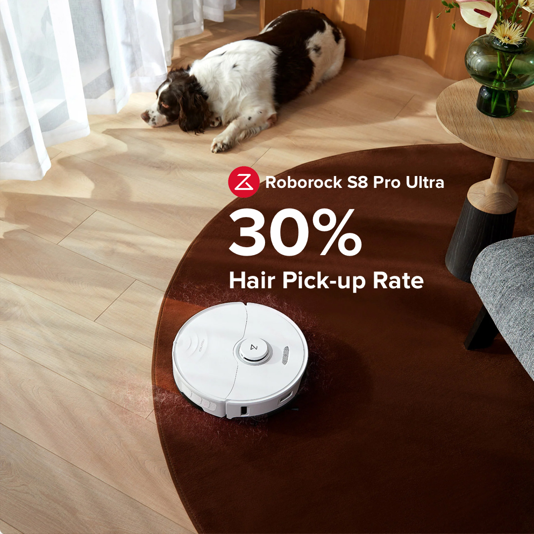 Pet hair patrol is in full swing!

Designed to conquer the fluffiest of fur, the Roborock S8 Pro Ultra 6000 Pa suction can handle pet hairs like a pro, tackling the shedding with ease. 

Order now! #smarthome #vacuuming #dust #dirtfree #carpetcleaning #dustmites #dirfree #fur