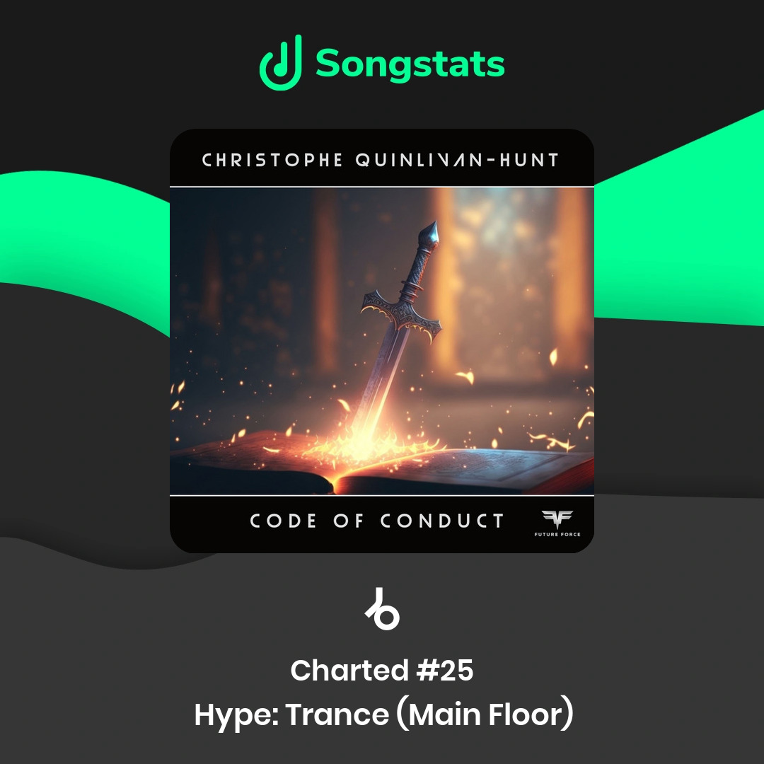 @quinlivanhunt Woohoo!! "Code of Conduct" reached #25 in the Hype: Trance (Main Floor) Charts on Beatport!